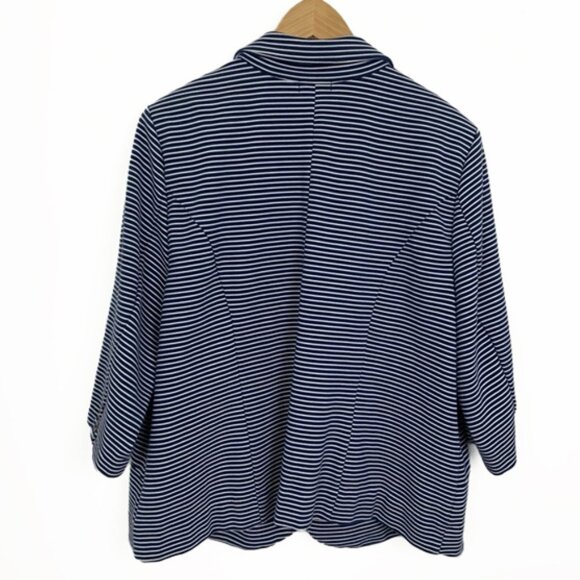 Reitmans Navy Blue & White Striped Blazer - Picture 4 of 8